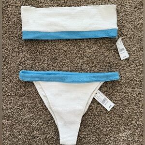 LA Hearts by PacSun White Dominique Scrunch Banded Bikini Bottom